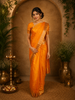 Marigold Mustard Yellow Butta Zari Woven Design Kanchipuram Silk Saree with Zari Border