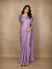 Lavender Satin Saree with Designer Border