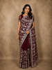 Deep Royal Maroon Sequins Embroidered Design Tussar Designer Saree