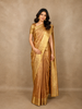 Gold Abstract Woven Design Pure Kanchipuram Silk Saree with Gold Zari Woven Border