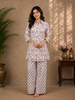 White Floral Designed Cotton Salwar Suit
