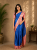 Blue Zari Buttis Art Silk Saree