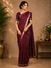 Maroon Checked Woven Pure Kanchipuram Silk Saree with Zari Border