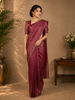 Maroon Floral Jaal Woven Pure Kanchipuram Silk Saree With Zari Border