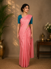 Baby Pink Floral Woven Pure Kanchipuram Silk Saree
