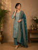 Green Floral Printed Cotton Salwar Suit