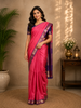 Light Pink Pure Kanchipuram Silk Saree with Small Butta Motif With Small Zari Work Border