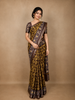 Brown Abstract Designed Cotton Fancy Saree