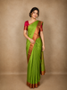 Parrot Green Abstract Design Art Silk Saree