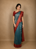 Powder Blue Floral Design Art Silk Saree