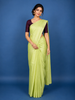 Light Green Checked Woven Pure Kanchipuram Silk Saree