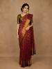 Maroon Floral Zari Woven Kanchipuram Silk Saree
