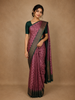 Onion Pink Paisley Woven Kanchipuram Silk Saree
