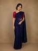 Royal Blue Floral Motif Woven Pure Kanchipuram Silk Saree