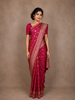Pink Floral Designed Bridal Banarasi Silk Saree