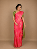 Pink Floral Designed Art Silk Saree