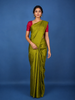 Leaf Green Floral Design Zari Woven Soft Silk Saree