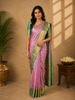 Pink Floral Woven Pure Kanchipuram Silk Saree