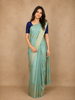 Aqua Green Butta Woven Pure Kanchipuram Silk Saree