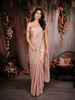Light Peach Floral Design Pure Tissue Silk Saree