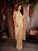 Champagne Gold Floral Sequins Embroidered Tissue Silk Saree