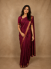 Burgundy Rain Drop Zari Woven Design Pure Kanchipuram Silk Saree with Zari Border