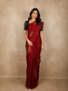 Dark Red Floral Woven Kanchipuram Silk Saree