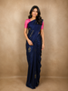 Navy Blue Butta Woven Kanchipuram Silk Saree