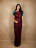 Wine Floral Butta Woven Pure Kanchipuram Silk Saree