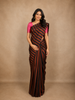 Black and Copper Stripes Woven Pure Kanchipuram Silk Saree