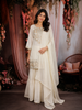 Ivory Embroidered Cotton Sharara Salwar Suit