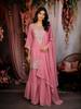 Rose Pink Embroidered Cotton Sharara Salwar Suit
