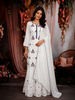 White Floral Embroidered Cotton Sharara Suit with Dupatta