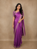 Plum Satin Saree with Designer Border