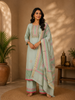 Pastel Sage Green Floral Design Printed Cotton Salwar Suit