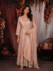 Soft Blush Pink Floral Sequins and Beads Embroidered Design Tissue Organza Salwar with Dupatta