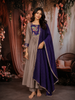 Beige Floral Embroidered Design Cotton Anarkali Salwar Suit with Printed Dupatta