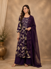 Purple Floral Designed Cotton Salwar Suit