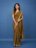 Mustard Yellow Floral Printed Chandheri Cotton Saree