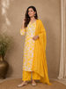 Yellow Floral Designed Cotton Salwar Suit