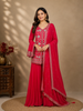 Pink Floral Designed Georgette Palazzo Salwar Suit