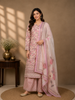 Pink Floral Designed Cotton Salwar Suit