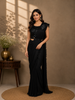 Black sequin Designs Shimmer Ready To Wear Saree with Designer Blouse