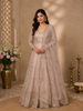 Light Pink Floral Embroidery Net Bridal Gown