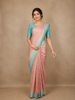 Blush Pink Floral Design Banarasi Silk Saree