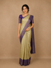Cream Floral Woven Pure Kanchipuram Silk Saree