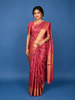 Pink Floral Design Woven Pure Kanchipuram Silk Saree With Zari Border