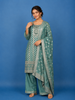 Sea Green Floral Butta Design Silk Salwar Suit