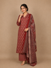 Maroon Paisley Printed Cotton Salwar Suit