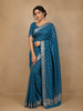 Teal Blue Butta Design Chiffon Saree